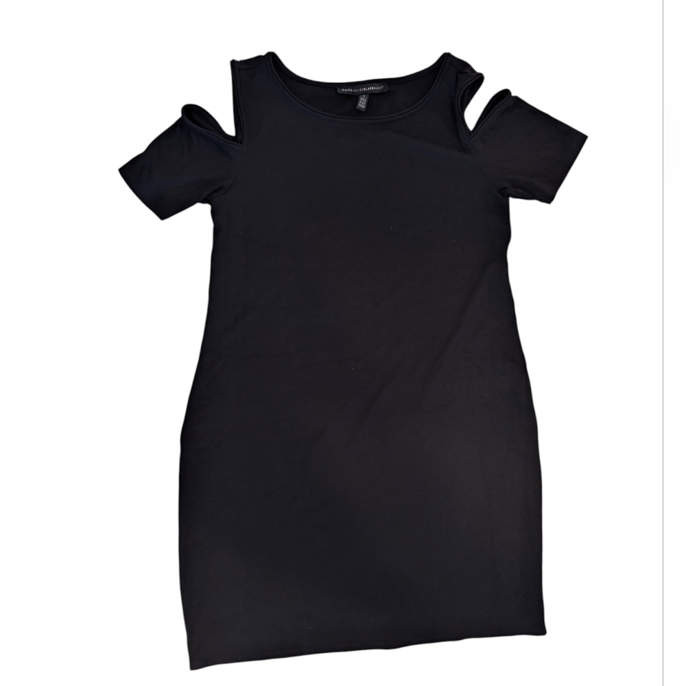 White House Black Market Black Cold Shoulder Mini Dress Small